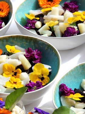 Mélange de fleurs comestibles - Salade de fleurs pour thés